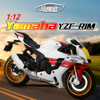 1:12 Yamaha YZF-R1M Motocykel Model Hračka Simulácia Diecast Model Načítateľné Pomocné Kolieska Off-road Motocykle Auto pre Chlapca Dary
