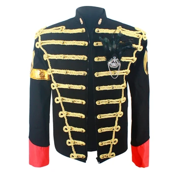 Zriedkavé Klasický MJ Michael Jackson Čierna Modrá Bunda v Anglicku Retro Slim Ručné Outwear