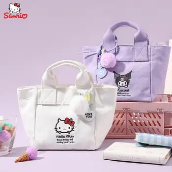Nové Kawaii Sanrio Kuromi Hello Kitty Anime Karikatúra Roztomilý Taška Cez Rameno, Kabelka Veľkú Kapacitu Bento Tote Bag Taška