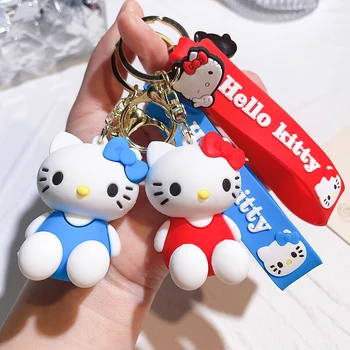 Kawaii Sanrio Keychain Roztomilý Kreslený Hello Kitty Keychains KT Mačka Auto Krúžok Batoh Prívesok Ozdoby, Šperky Dovolenku Dary
