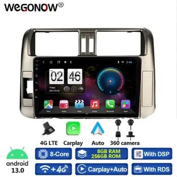 360 Fotoaparát CanBus 8G+256G Android 13.0 Auto DVD Prehrávač, GPS, WIFI, Bluetooth, RDS Radio Na Toyota Land Cruiser Prado 150 2009 - 2013