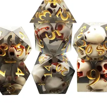 7x Polyhedral Kockách D4-D20 Zomrieť pre Stolové Hru Party Láskavosti Darčeky Čierna