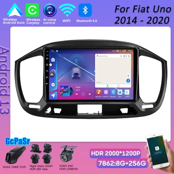Automobilová Gps Na Fiat Uno 2014 - 2020 Multimediálny Prehrávač Inteligentný Systém HDR QLED Obrazovke Zrkadlo Odkaz Carplay Stereo Hlava Jednotky BT 5G