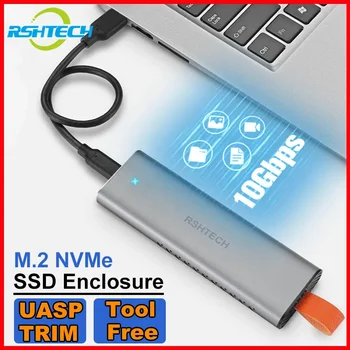 RSHTECH SSD Krytu 10Gbps USB 3.1/3.2 Gen 2 Vonkajšie M. 2 NVMe SATA SSD Adaptér Podporuje M a B&M Kľúče UASP &Trim