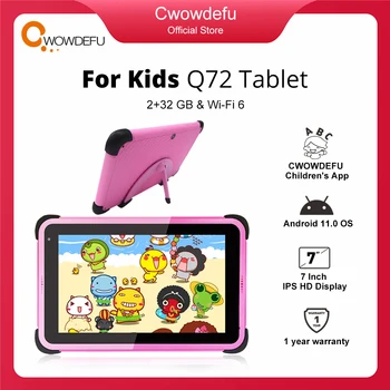 Ružová 7 Palcový HD Tablet pre Deti Android 11 5G WIFI Quad Core 2 GB, 32 GB 3000mAh Vzdelávania Tablety pre Deti Baby Pero So Stojanom