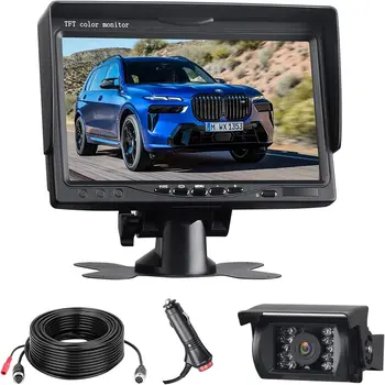 7 palcový Monitor RV Zálohy kamerový Systém, Nepremokavé parkovacia Kamera s Nočné Videnie pre Autá/Trailer/Van/Jeep/SUV/Vozidlo