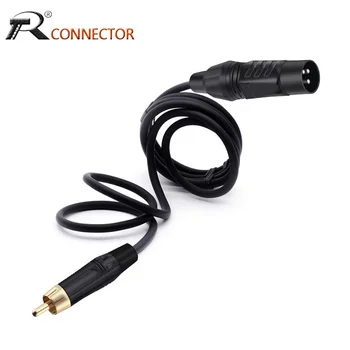 RCA na XLR Audio Prepojiť Káblom XLR 3-Pin Male RCA Samec Reproduktor Nesymetrický Kábel pre TV AV prijímač, Zosilňovač 0,5 M-10M