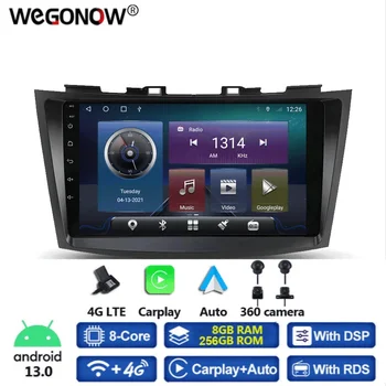 360 Panoramatická Kamera Carplay 8G+256 GB Android 13.0 Auto DVD Prehrávač, GPS, WIFI, Bluetooth 5.0 RDS Rádia Pre Suzuki Swift 2012 - 2015