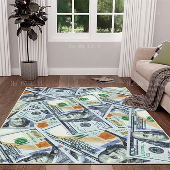 Portrét Amerického Prezidenta Peniaze Doláru Bill Peňažné Flanelové Podlahe Koberec Multicolor Hodiť Domova Koberec