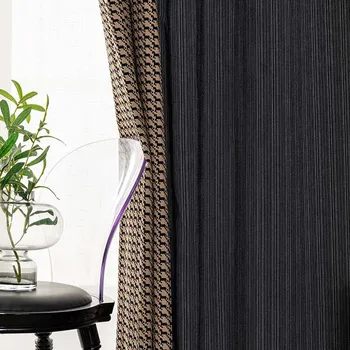 Black Šitie Biela Tma Textúrou Bavlna Bielizeň, Závesy, Spálne, Obývacej Izby, Luxusné Japonský Štýl Moderný Jednoduchý Cortinas