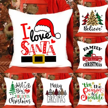 Milujem Santa Tlač Obliečka Na Vankúš Vianočné Dekoratívne Gauč Vankúš Prípade Posteľ Vankúš Domova Izba Roztomilý Vankúše Prípadoch Dary