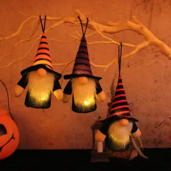 Žiariace Anonymný Hračka Svietiacimi Led Anonymný Gnome Prívesok, Ručne vyrábané Halloween Hračka Dekorácie s Prídavné batériové