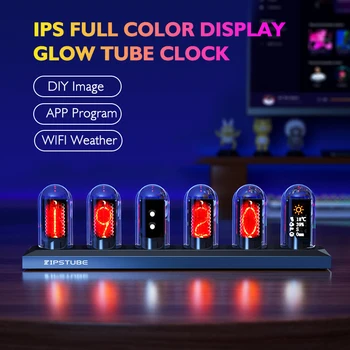 RGB Svietiť hodiny analógové Nixie tube IPS farba screendesktop zábavný darček pre zdieľanie obrazu textu, uchovávania a interakcie