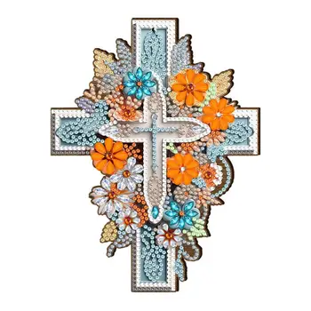 Kríž 5D Crystal Drahokamu Umenie Kríž v Tvare Kryštálu Drahokamu Ornament Mozaiky Wall Art Decor Zavesiť Gem Maľovanie Ornament urob si sám