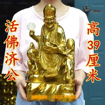 Veľký Drak odovzdávanie arhata buddha Boh socha Budhu Hala uctievanie The Legend of Crazy Mních JI GONG, zlaté, medené Socha