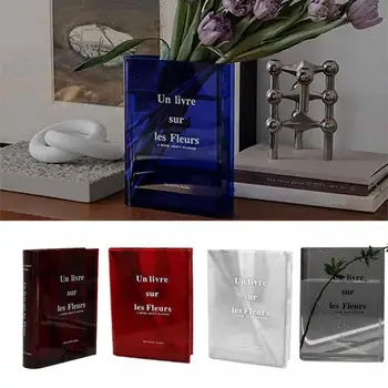 Kniha Kvet Váza Akryl Transparentný Kvet Usporiadanie Ware Hotel Pre Domáce Dekorácie Ploche Rastlín Knihy Tvar Vázy Izba Dekor