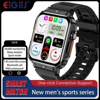 EIGIIS L81A 1.95 Palcový Smart Hodinky Mužov 100+ Sport Režim Bluetooth Hovor Srdcového rytmu Spánku Analýza Vodotesný IP68 Pre Android IOS