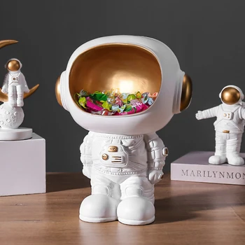 Moderné Tvorivé Živice Astronaut Úložný Box Ozdoby Domov Obývaciu Izbu Tabuľka Spaceman Figúrky, Dekorácie Klub Ploche Remeslá
