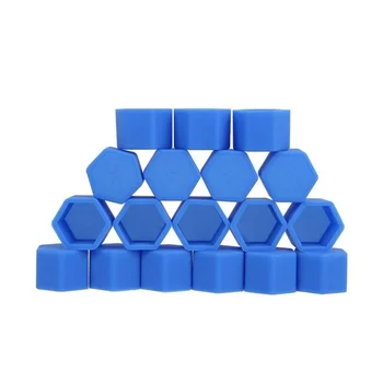 20pcs Hexagonsal Kolesa Očko Matica Kryty Kryty Skrutiek Skrutky Chrániť Čiapky 17 mm (Modrá)