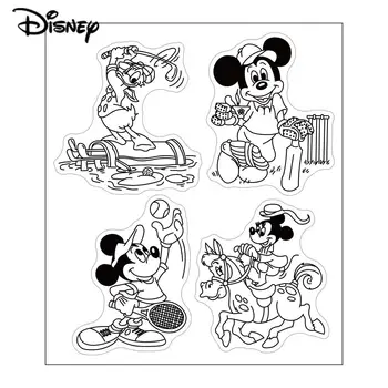 Disney Mickey Minnie Mouse Jasné, Transparentné Známky pre Diy Scrapbooking Papier Karty Plavidlá Donald Duck Mickey a Priatelia Pečiatok