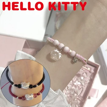 Sanrio Hello Kitty Náramky pre Ženy Sladkých Dievčat, Nastaviteľné kórejský Reťazca Lano Kúzlo Náramok pre Ženy Y2K Strany Šperky Darček