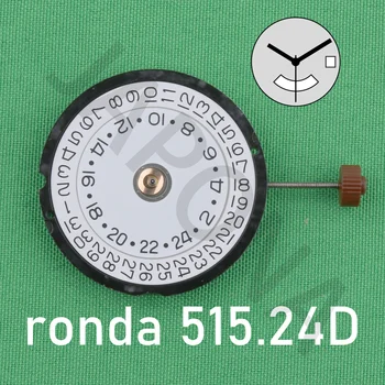 randa 515.24 pohyb Swiss normtech 3 rúk quartz s dátumom,24 hodín disk - GMT funkcia ronda 515
