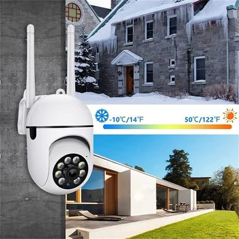 Vonkajšie Bezpečnostné Kamery 1080P Dome Kamery Pre Home Security, 360°, 2-Way Audio