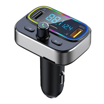 BT66 Auta, FM Vysielačom Bluetooth 5.0 MP3 Audio Prehrávač QC3.0 Dual USB+PD Rýchlo Nabíjačka Bezdrôtová Handsfree Súprava do Auta Adaptér