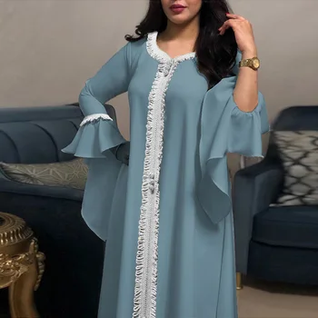India Turecko Abayas Moslimských Šaty Vyšívané Diamond Islamskej Vyšívané Šaty Na Strednom Východe Župan Femme Musulmane