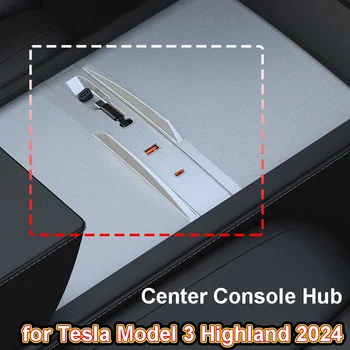 pre Tesla Model 3 Highland 2024 stredovej Konzoly Dokovacej Stanice Typ C Hub Rýchlu Nabíjačku USB Vypínacia so Skladacím Kábla 80 cm