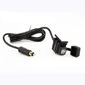 160 cm Kábel na Motocykel 4.2 Duálny USB Nabíjačka Zásuvky sieťový Adaptér Pre BMW DIN Hella Pripojte Telefón / iPhone / GPS Navigácia
