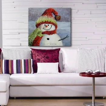Najnovšie Umenie 100% Handmade olejomaľba na Plátne na Vianoce Gifes Ručne Maľované Snehuliak Maľovanie pre Obývacej Miestnosti Dekorácie