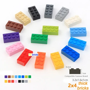 60pcs DIY Stavebné Bloky Hrubé Údaje Tehly 2x4 Bodky Vzdelávacie Veľkosťou Kompatibilné S 3001 Plastové Hračky pre Deti