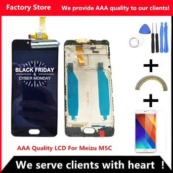 AAA Kvalite LCD+Rám Pre MEIZU M5C/MEILAN 5C Lcd Displej Náhrada Za MEIZU M5C Digiziter Montáž