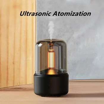 Aróma Difuzér, Prenosné Depulat USB Sviečkach Retro Zvlhčovač Vzduchu S Imitáciou Sviečka Nočné Svetlo Difúzorom Esenciálnych Olejov