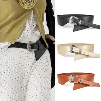 Vintage módy vyrezávané kovové ihly pracky široký pás kryt nový dizajn ženy jednoduchý nepravidelných tričko šaty pásu