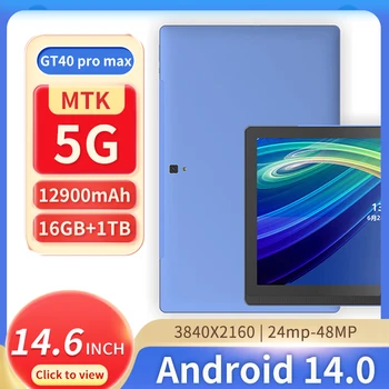 Tablet pro Plus 14 Palcový Android 13 Tablet 16GB RAM 512 gb diskom ROM 3840x2160 HD 10 Jadier GPS Typ-C Klávesnice kožené puzdro Globálne 4G/5G