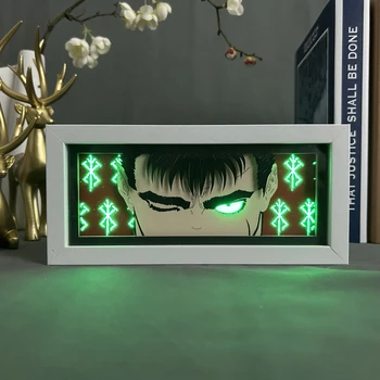 Light Box, Anime Berserk Črevá pre Spálne Dekorácie Manga Papier Rezbárstvo Tabuľka Stolná Lampa Anime Lightbox Črevá Tvár a Oči