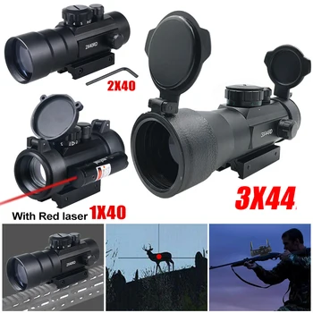 3X44/2X40/1X40 Holografické Pohľad Červená/Zelená Bodka Rozsah Taktické Red Dot Reflex Pohľad Riflescope 11/20 mm Montáž Pre Lov Airsoft