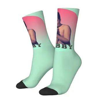 Vtipné Šťastný pánske kompresné Ponožky Spev Colourfull Vintage Harajuku Gibby Funny Man Hip Hop Novinka Bežné Posádky Blázon Ponožka