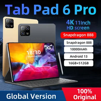 2023 Pôvodné Pad 6 Max 16 G+1 TB Android 13 Tablet PC Snapdragon 888 Globálne Tablety PC 11 palcový 10000mAh 5G Dual SIM Karty Mi Kartu