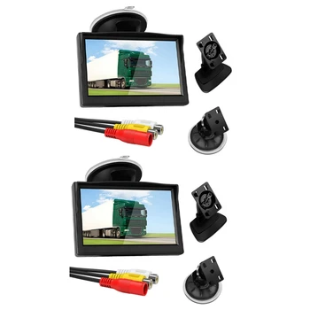 2 ks 5 Palcový 800X480 TFT LCD Obrazovke HD Monitor S Duálnym Upevnenie na Stenu Pre Auto Backup Kamera/Zadná/DVD