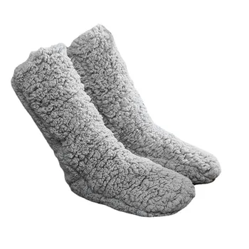 1 Pár Žena Črievičku Ponožky S Gumovou Podrážkou, Jednofarebné Zahustiť Zimné Ponožky Žena Domáce Použitie Poschodí Ponožky